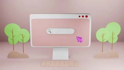 Search bar webpage on pink background Stock Footage 157016798