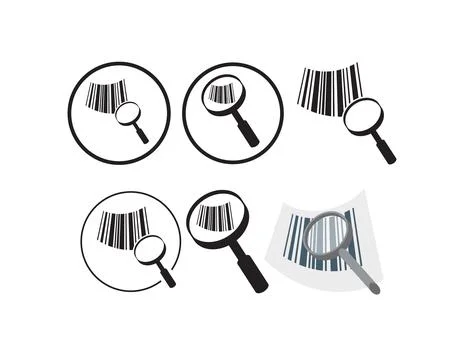 Search barcode flat icon isolated on white background. Stock Illustration