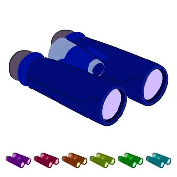Search binoculars vector cartoon graphic Stock Illustration