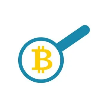 Search bitcoin. Loop and Cryptocurrency. Virtual money. Vector illustration Illustrazione stock