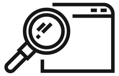 Search black line icon. Web app interface element Illustrazione stock
