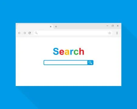 Search browser window on blue background. Flat vector stock illustration EPS 10 Stock Illustration