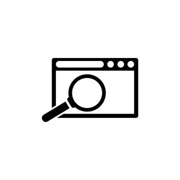Search Browser Window Flat Vector Icon Stock Illustration