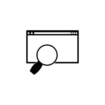 Search Browser Window Flat Vector Icon Stock Illustration