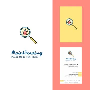 Search bug  Creative Logo and business card. vertical Design Vector Stock Illustration
