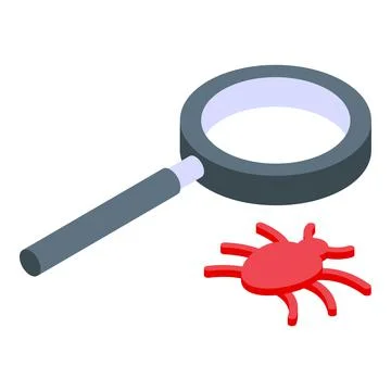 Search bug icon isometric vector. Computer code Stockillustratie
