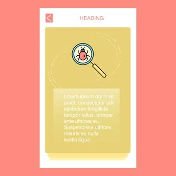 Search bug  mobile vertical banner design design. Vector Stock Illustration