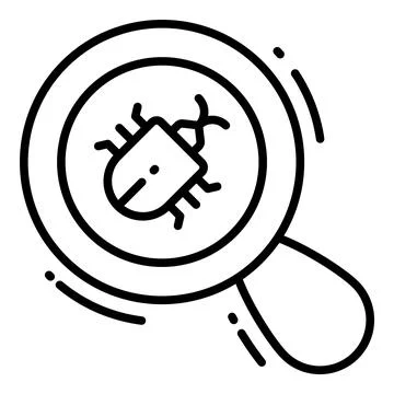 Search Bug, Protection and security vector icons set cyber computer network.. Stock Illustration