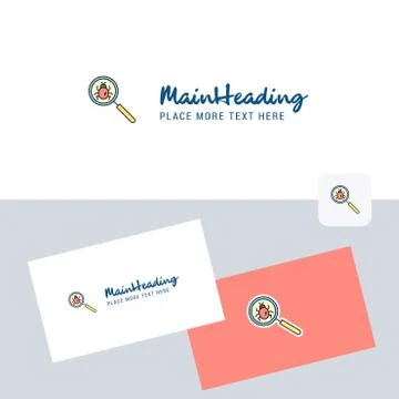 Search bug  vector logotype with business card template. Elegant corporate id Illustrazione stock