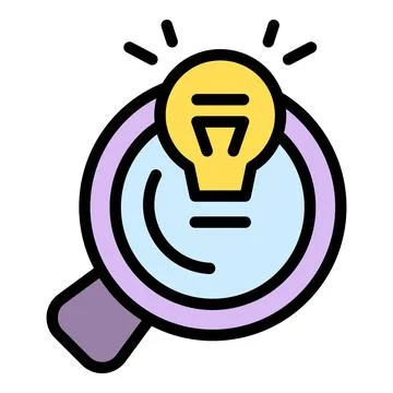 Search bulb idea icon vector flat Stock Illustration
