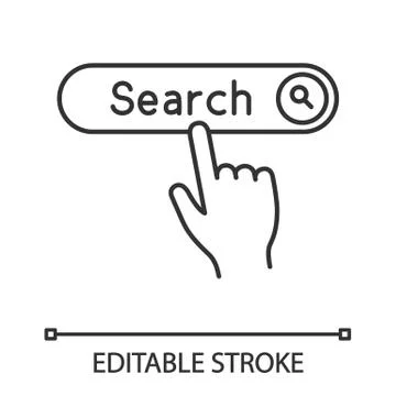 Search button click linear icon Stock Illustration