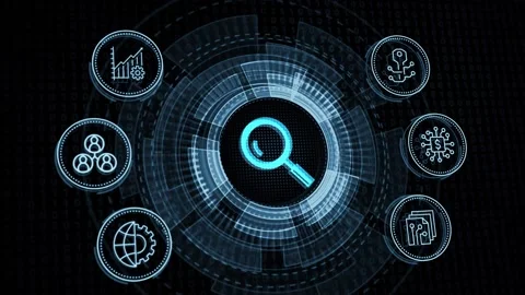 Search button. Searching Browsing internet data information networking concep Stock Footage 142932354