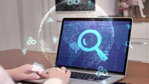 Search button. Searching Browsing internet data information networking concep Stock Footage 147663938