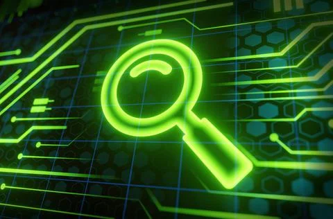 Search button on virtual screen Stockillustratie