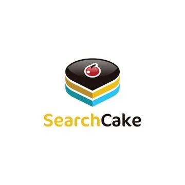 Search Cake logo design template unique modern elegant Stock Illustration