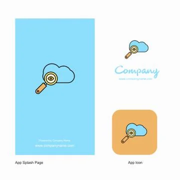Search on cloud  Company Logo App Icon and Splash Page Design. Creative Busin 스톡 일러스트
