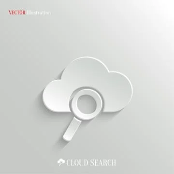 Search cloud computing icon - vector web background 스톡 일러스트
