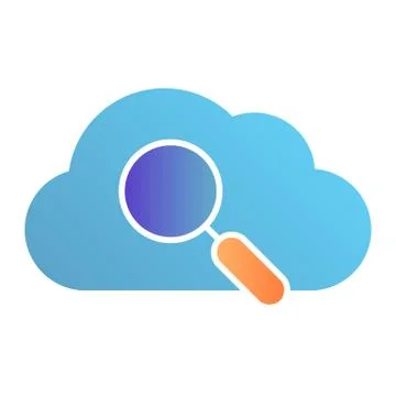Search in cloud flat icon. Data searching color icons in trendy flat style 스톡 일러스트