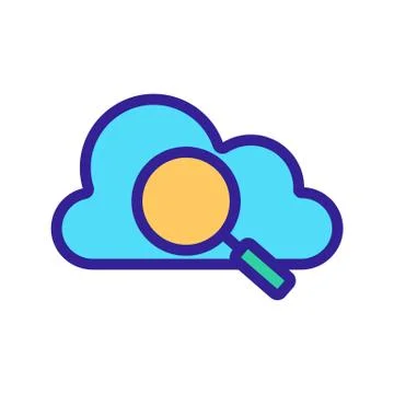 Search cloud icon vector. Isolated contour symbol illustration Stock Illustration