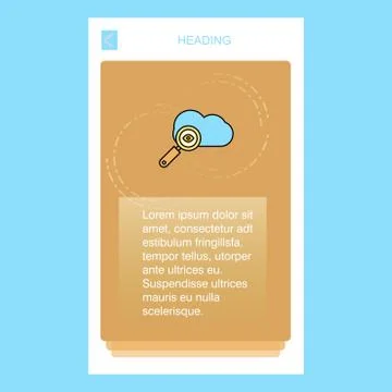 Search on cloud  mobile vertical banner design design. Vector Illustrazione stock