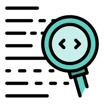 Search code icon color outline vector Illustrazione stock