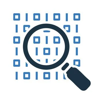 Search code icon, find data, searching Stock Illustration