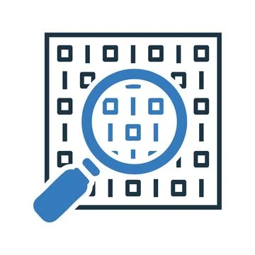 Search code icon, find data, searching Stock Illustration
