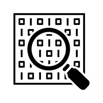 Search code icon, find data, searching Stock Illustration