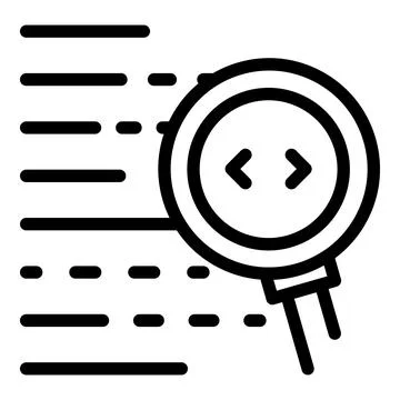 Search code icon, outline style Stock Illustration
