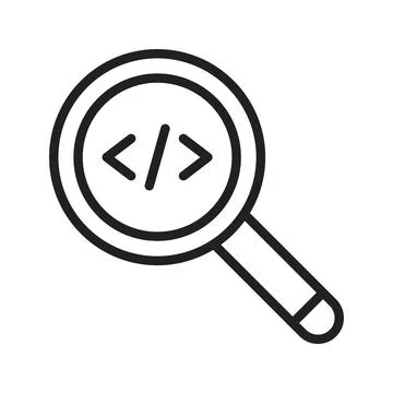 Search from Code icon vector image.  Stock Illustration