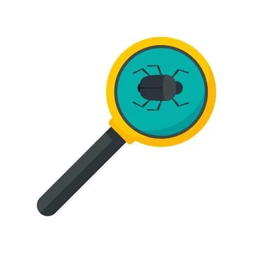 Search computer bug icon flat isolated 스톡 일러스트