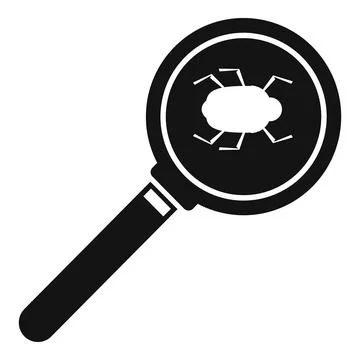 Search computer bug icon, simple style Stock Illustration