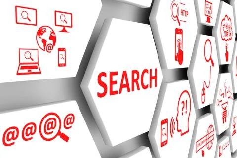 SEARCH concept cell background 3d illustration Stock Illustration