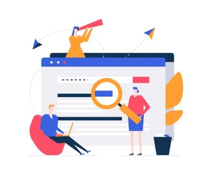Search concept - flat design style colorful illustration Stock Illustration