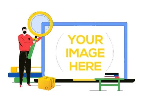 Search concept - flat design style colorful illustration Stock Illustration