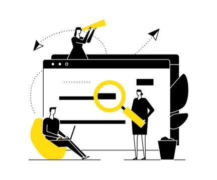 Search concept - flat design style vector illustration Stock Illustration