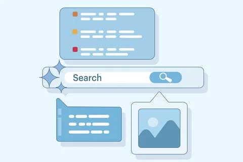 Search concept using AI 스톡 일러스트