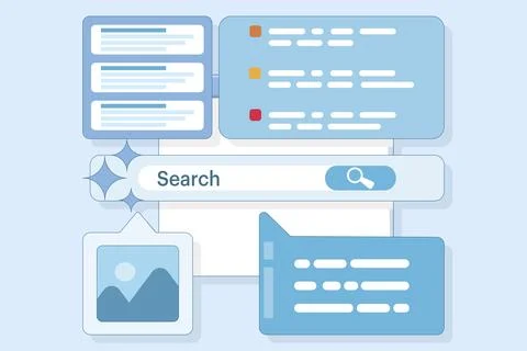 Search concept using AI Illustrazione stock