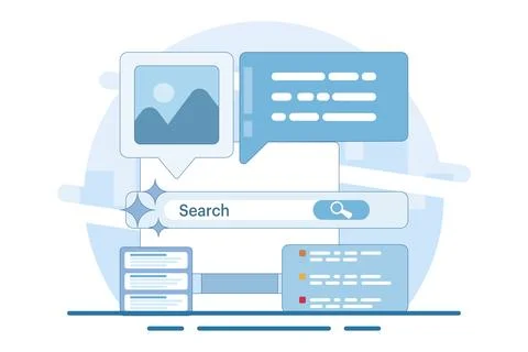 Search concept using AI Illustrazione stock