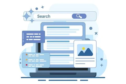 Search concept using AI 스톡 일러스트