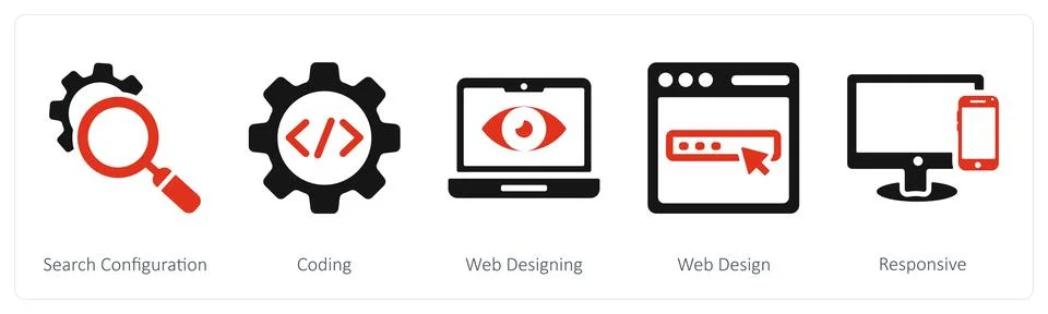 Search configuration, coding, web designin Stock-Illustration