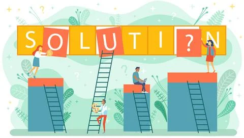 Search for confused idea or problem doubt solution. Clever think people do joint イラスト素材