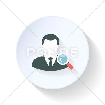 Search contact flat icon Stock Illustration
