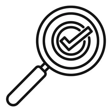 Search customer icon outline vector. Core value Illustrazione stock