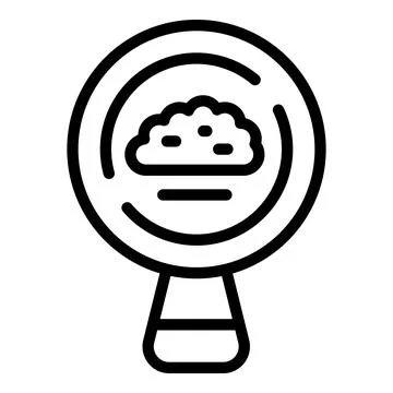 Search data cloud icon outline vector. Technology database Stock Illustration