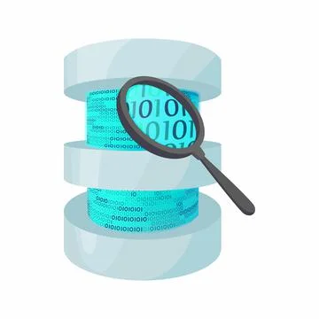 Search data in database icon, cartoon style Stock Illustration