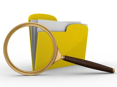 Search of data. Isolated 3D image on white 스톡 일러스트