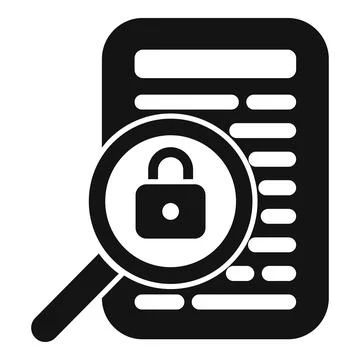 Search data protect icon simple vector. Document procedure Illustrazione stock