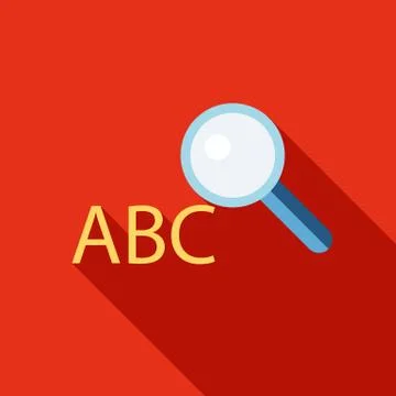 Search dictionary icon, flat style Illustrazione stock