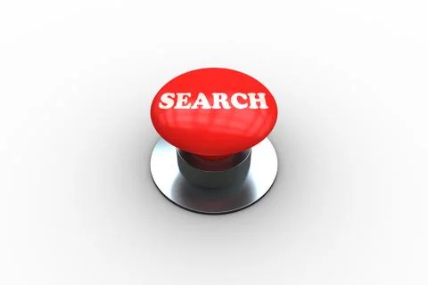 Search on digitally generated red push button Stock Illustration